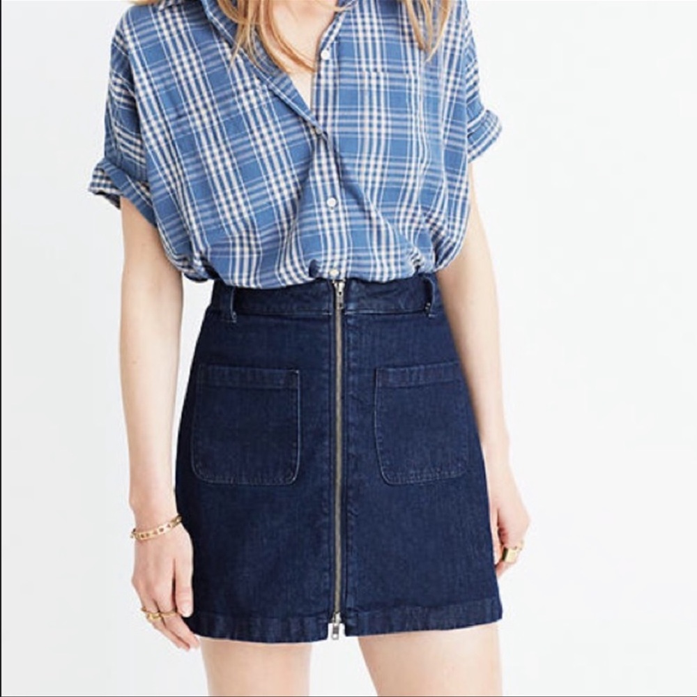 Madewell Denim Zip Mini Skirt 28